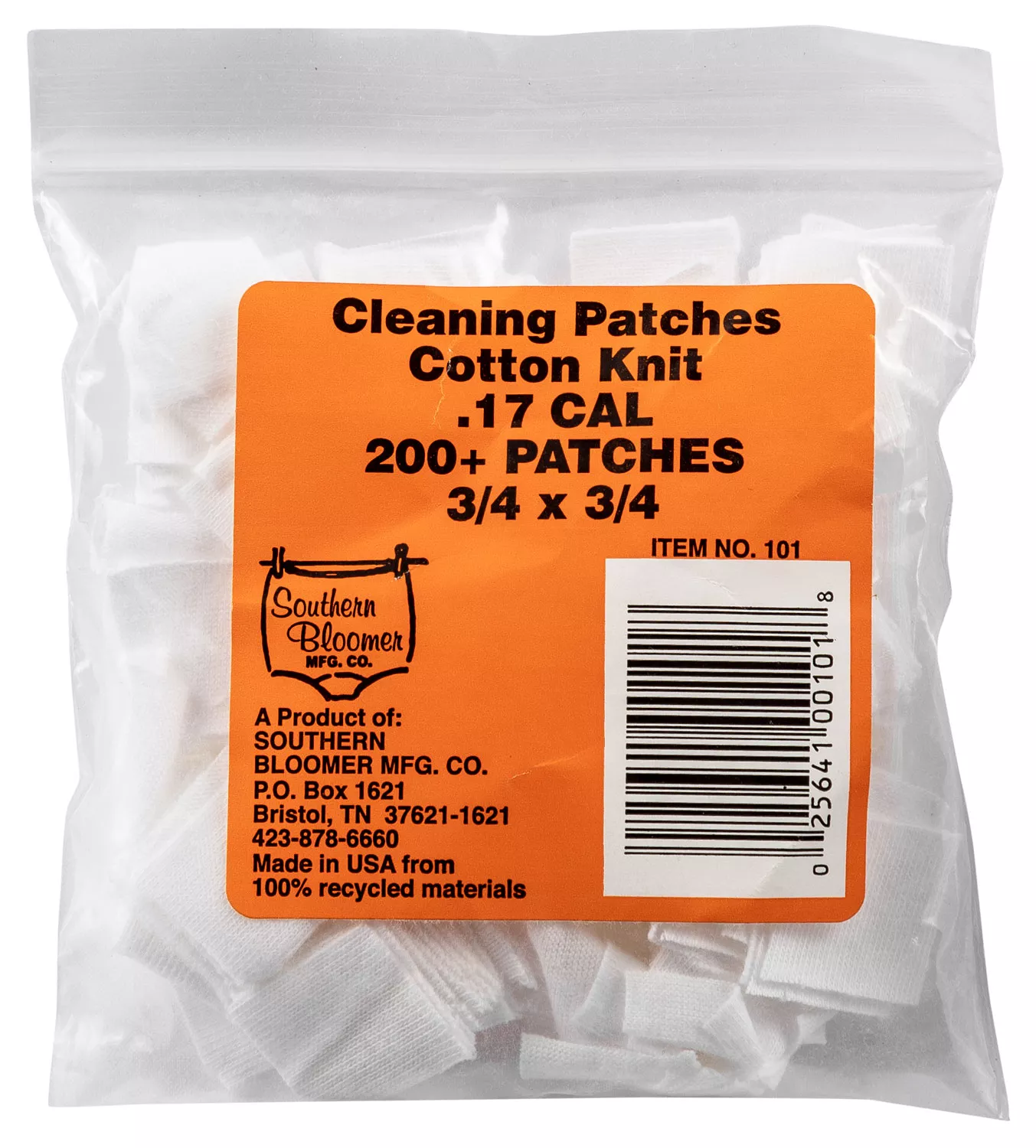 Southern Bloomer 101 Cleaning Patches17 Cal Cotton 200 Per Pack